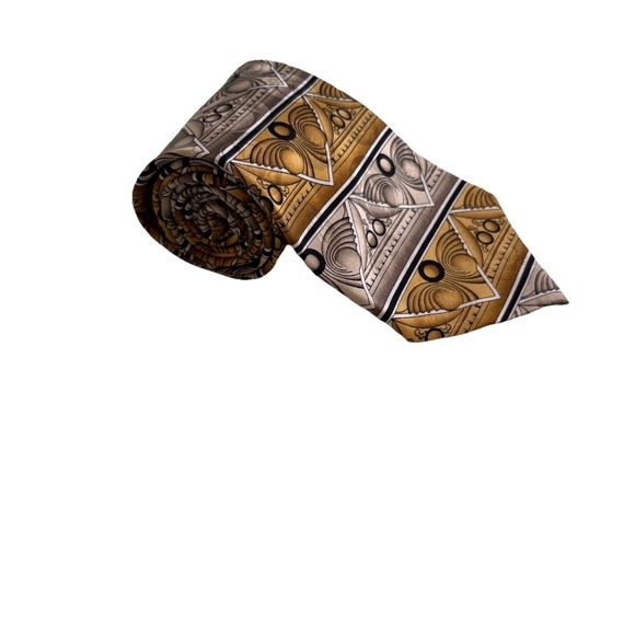 J Garcia Grateful Dead Silk Tie Necktie 710 Ashbury Black Grey Gold Second Set - Picture 7 of 7